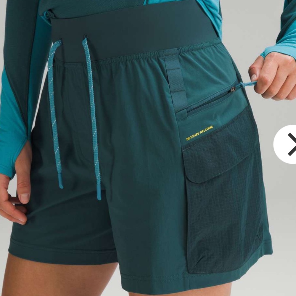 NWT $98 Lululemon Multi-Pocket Cargo High-Rise Hiking Short 5" Green Jasper